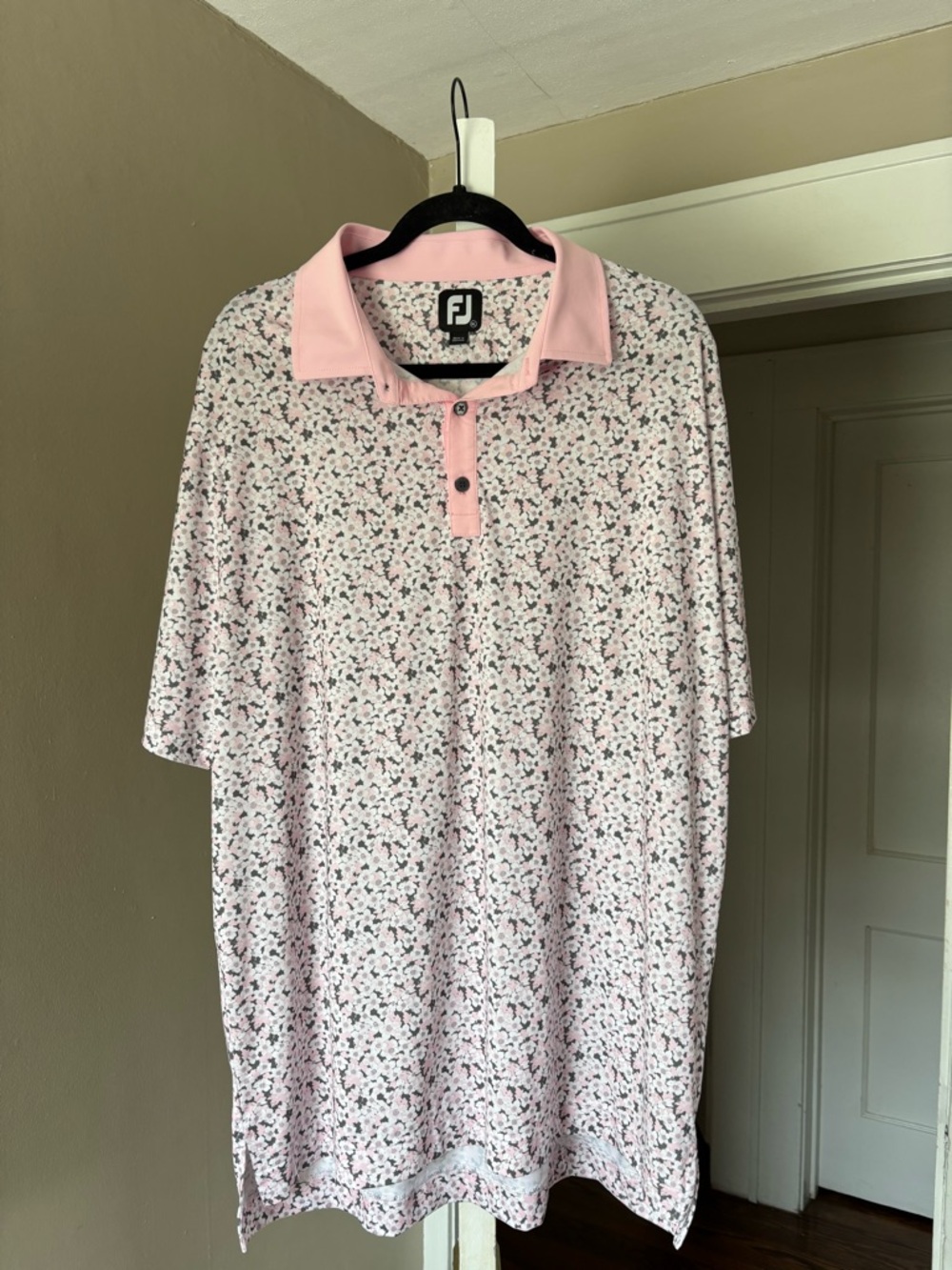 FootJoy Pink Floral Print Golf Polo